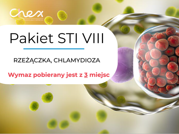 PAKIET STI  VIII (rzeżączka + chlamydia met. PCR: wymaz z 3 miejsc)